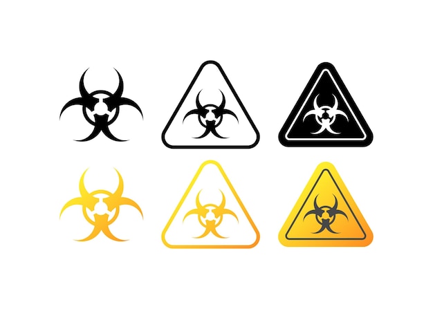 Vector radiation icons different styles radiation signs roadside signs vector icons