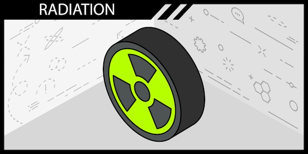 Vector radiation isometric design icon vector web illustration 3d colorful concept