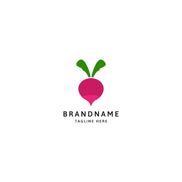 Radijs Logo pictogram ontwerpsjabloon fruit en groente vectorillustratie