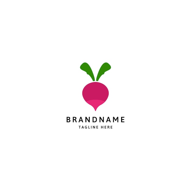 Radijs logo pictogram ontwerpsjabloon fruit en groente vectorillustratie