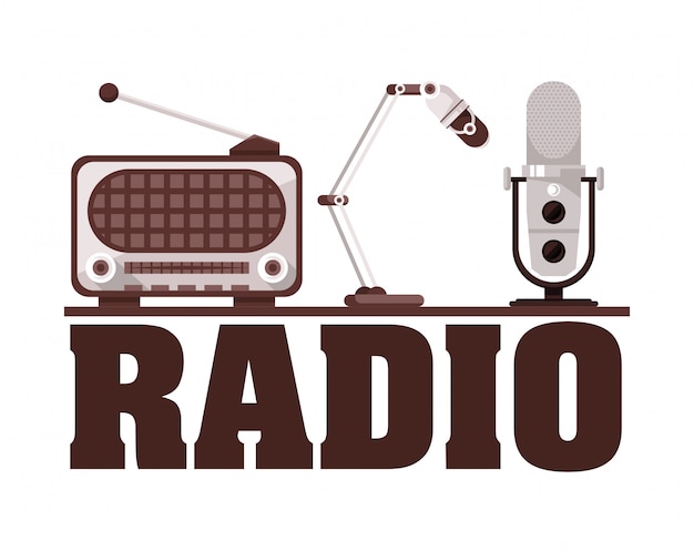 Вектор Радио и микрофон старых устройств