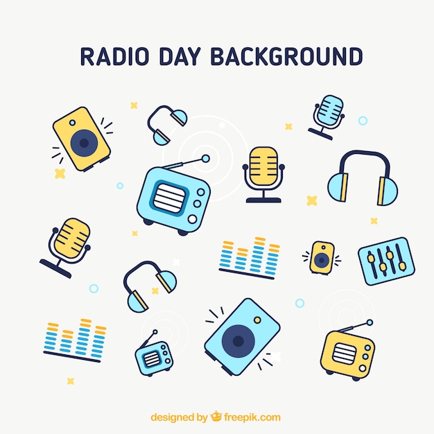 Radio dag iconen achtergrond