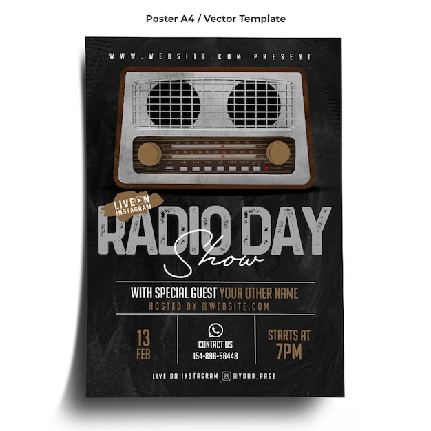 Radio Day Poster Template