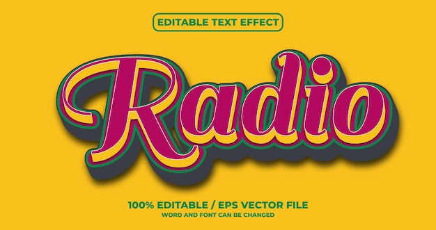 Radio editable text effect