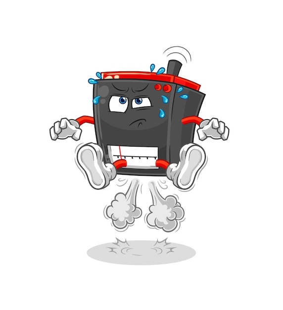 Radio fart jumping illustration character vector