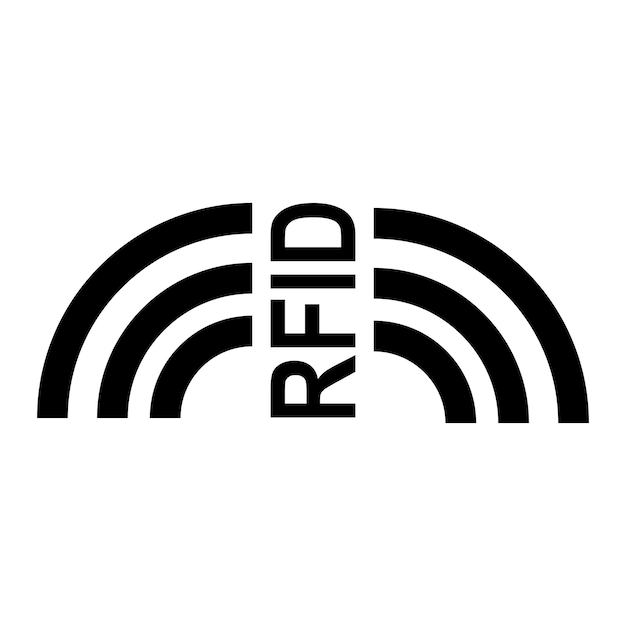 Дизайн векторной иллюстрации радиочастотной идентификации или RFID-значка
