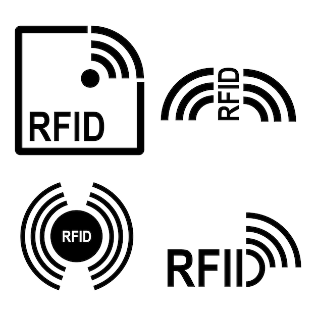 Vettore identificazione in radiofrequenza o icona rfid