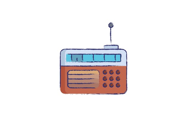 Radio hand drawn vector illustration