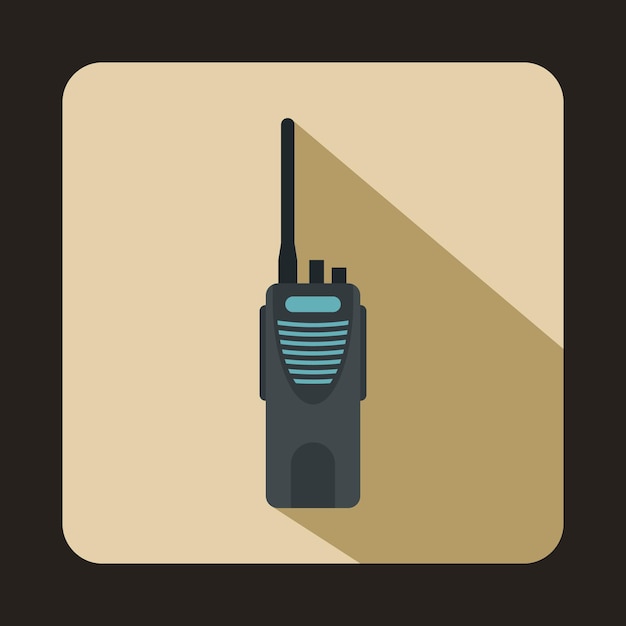 Vector radio icon in flat style on a beige background