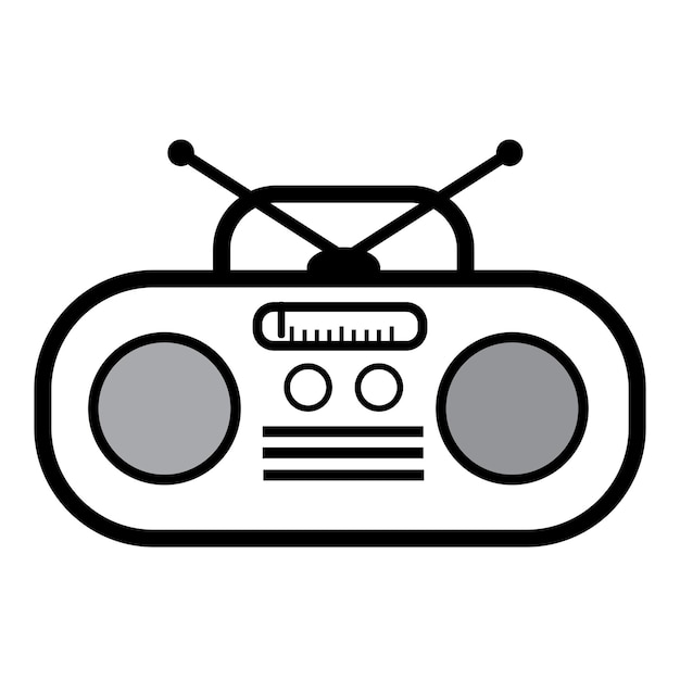 라디오 아이콘 로고 벡터 디자인 서식 파일