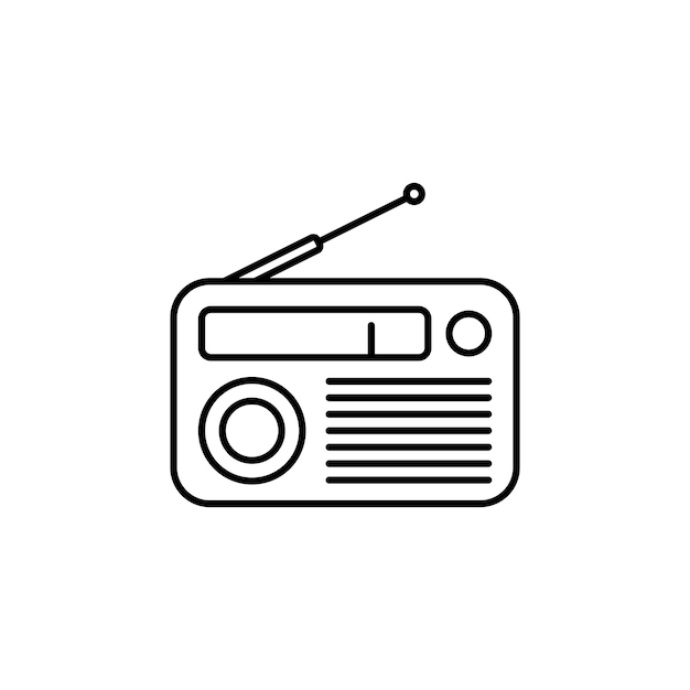ラジオアイコンベクトルのロゴのテンプレート