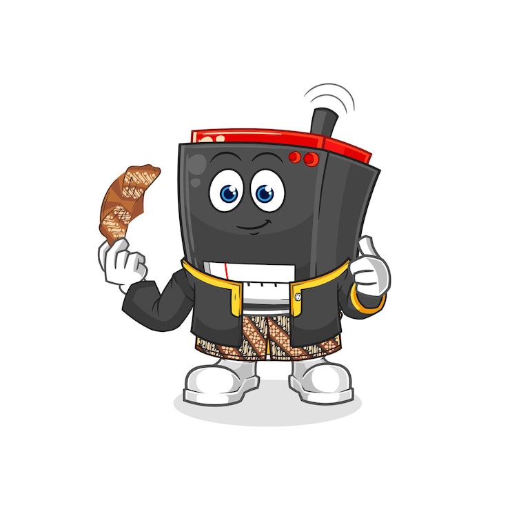Vector radio javanese character cartoon mascot vector