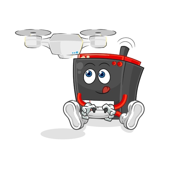 Radio met drone karakter cartoon mascotte vector