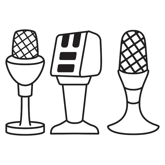 Radio microphone podcast icon voice recording