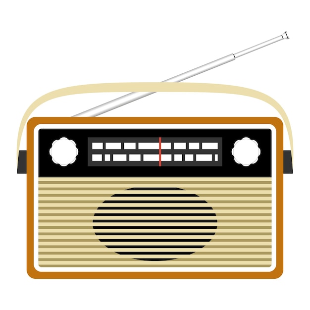 Radio retro realistic vector illustration