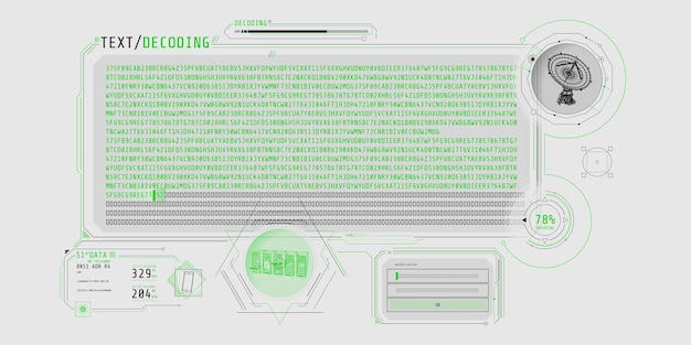 Radio telescope data processing interface with text decoding