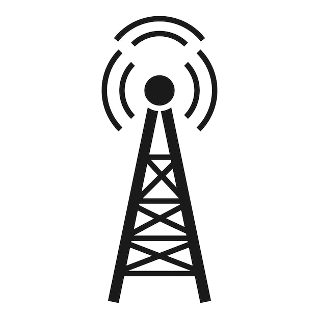 Radio toren icoon Eenvoudige illustratie van radio toren vector icoon voor webontwerp geïsoleerd op witte achtergrond