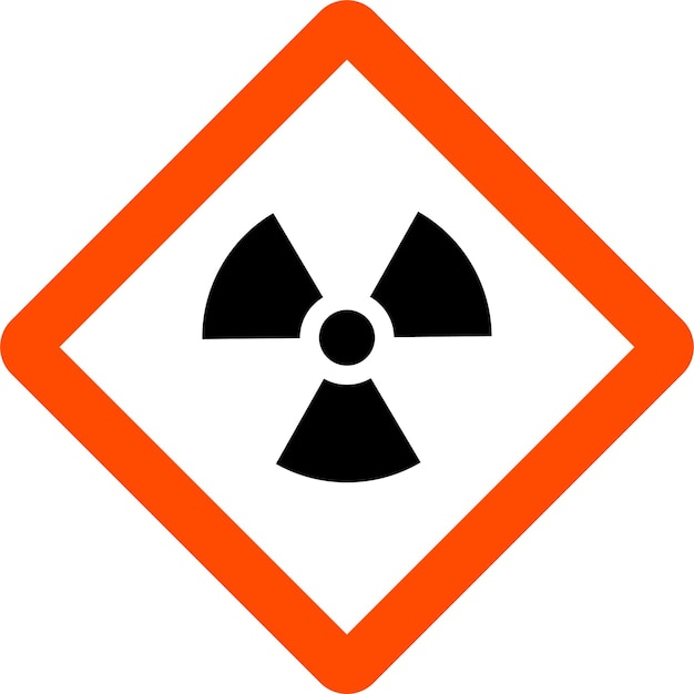 Radioactief nucleair symbool Icon in Flat Style Vector Illustratie