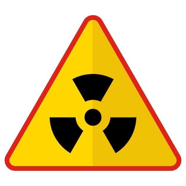 Vettore pericolo di radiazioni ionizzanti atomiche radioattive concetto di avviso di rischio di rischio biologico avviso esagonale nero