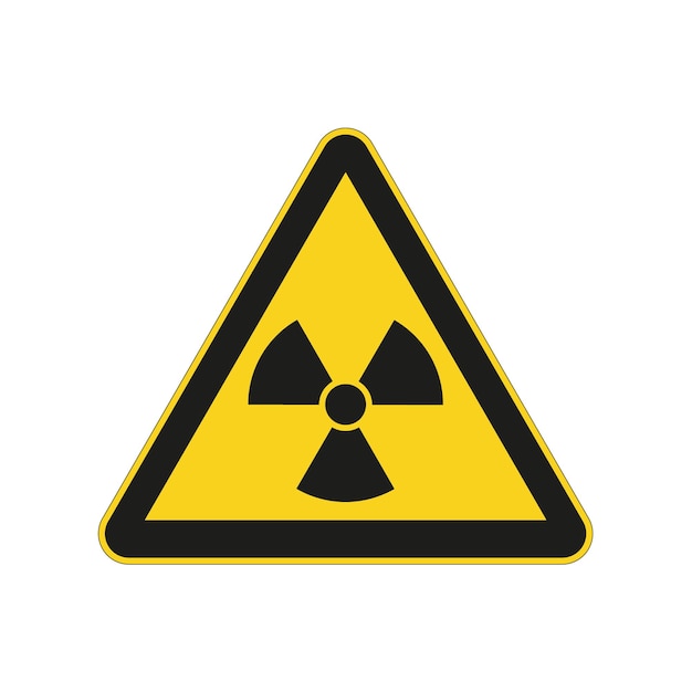 Radioactive hazard sign Nuclear nonionizing radiation symbol Illustration of yellow circular warning sign with trefoil icon inside Attention Danger zone Caution radiological contamination