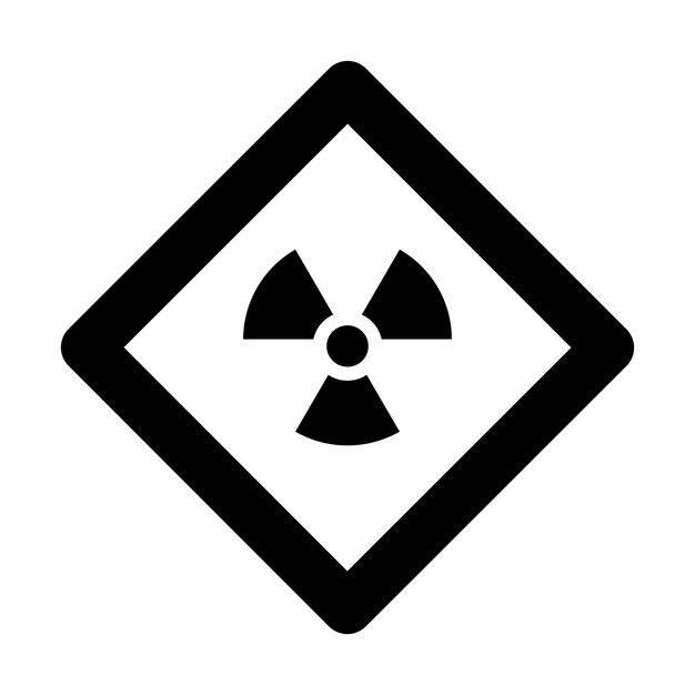 Vector radioactive icon nuclear sign design isolated warning danger symbol