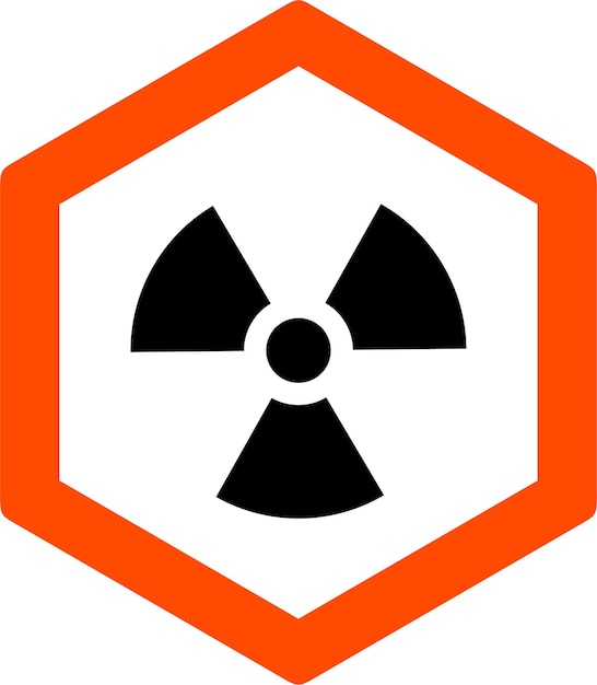 Radioactive nuclear symbol Icon in Flat Style Vector Illustration