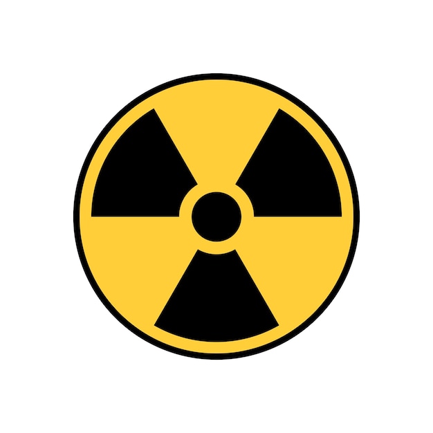 Radioactive sign vector icon isolated on white background