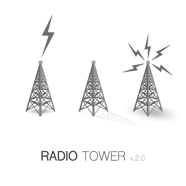 Radiotoren grijze set