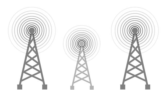 Radiotoren mast netwerk vector plat ontwerp