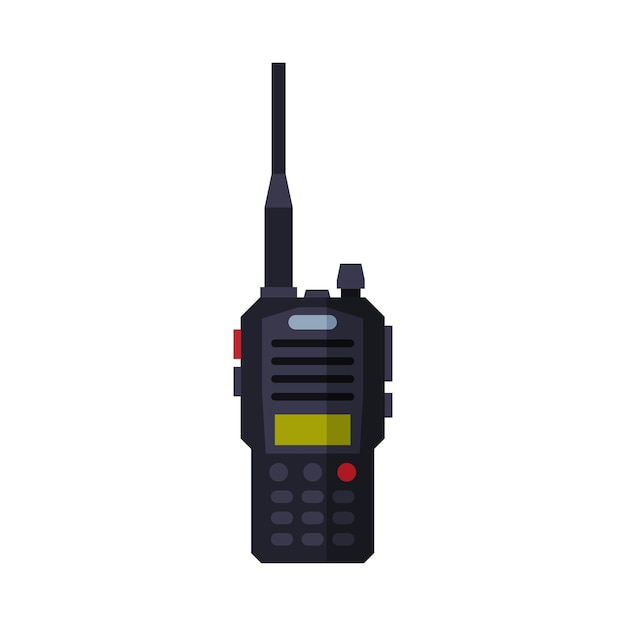 Radiozender Draagbaar apparaat Brandbestrijdingsapparatuur Vectorillustratie in platte stijl op witte achtergrond