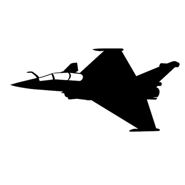 Rafael jet fighter silhouette vector design