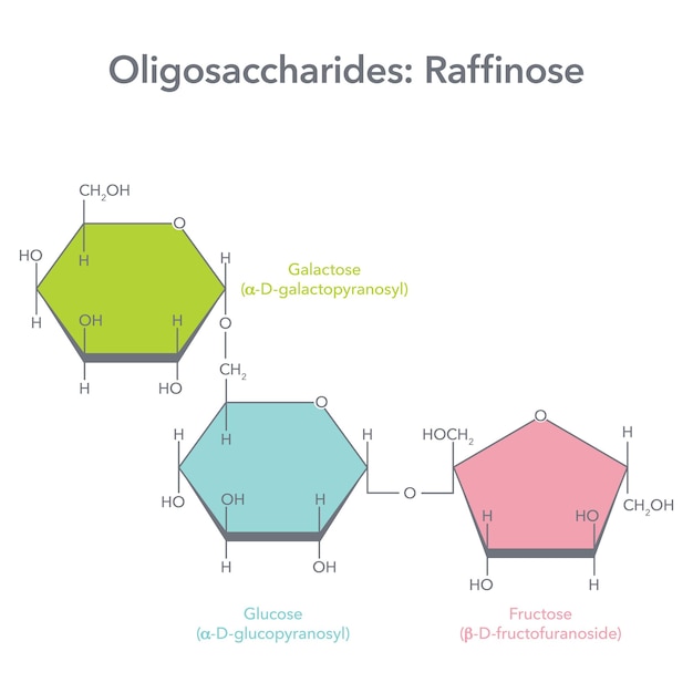 Диаграмма векторной иллюстрации молекулярной структуры раффинозы