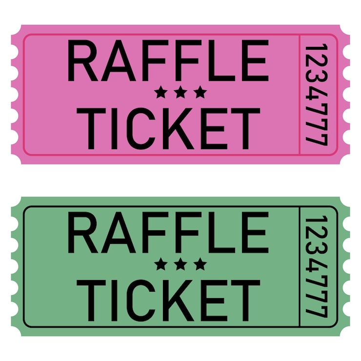 Vector raffle tickets pink and green
