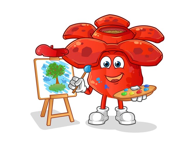 Rafflesia arnoldii kunstenaar mascotte cartoon vector