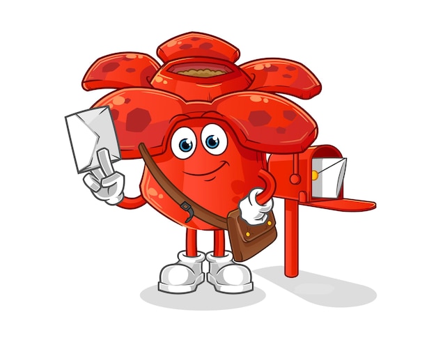 Vector rafflesia arnoldii postman vector. cartoon character