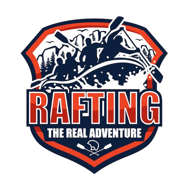 Il design del logo degli sport estremi di rafting