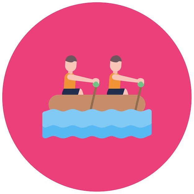 Vector rafting flat illustration