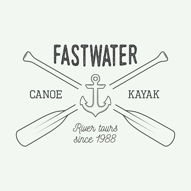 Rafting logo, label or badge.