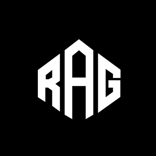 벡터 다각형 모양의 rag 글자 로고 디자인 rag 다각형 및 큐브 모양의 로고 디자인 (rag 육각형 터 로고 템플릿) 색과 검은색 색 rag 모노그램 비즈니스 및 부동산 로고