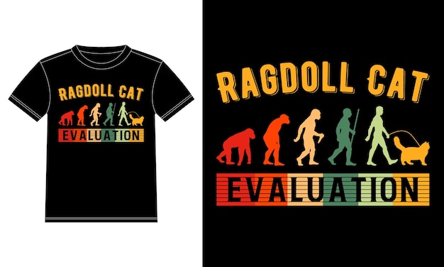 Ragdoll Cat Evaluation T-shirt Design template, Ragdoll Cat on Board, Car Window Sticker Vector for