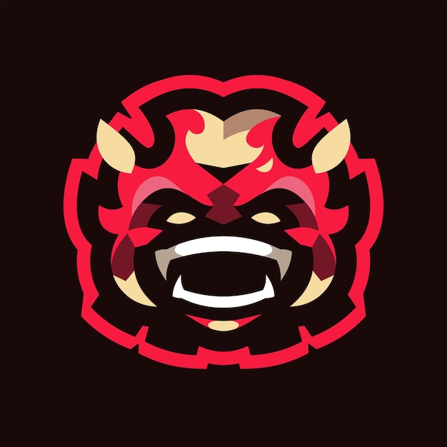 Rage fire mascot gaming logo template