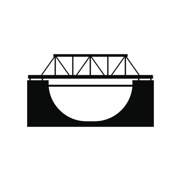 Железнодорожный мост черный простой значок изолирован на белом фоне