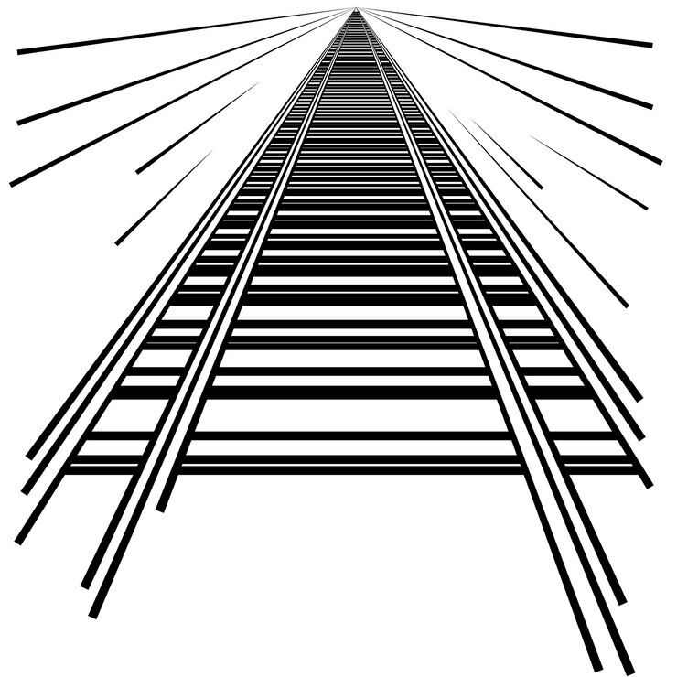 Vector rail drawn by vector,isolated on the white background.