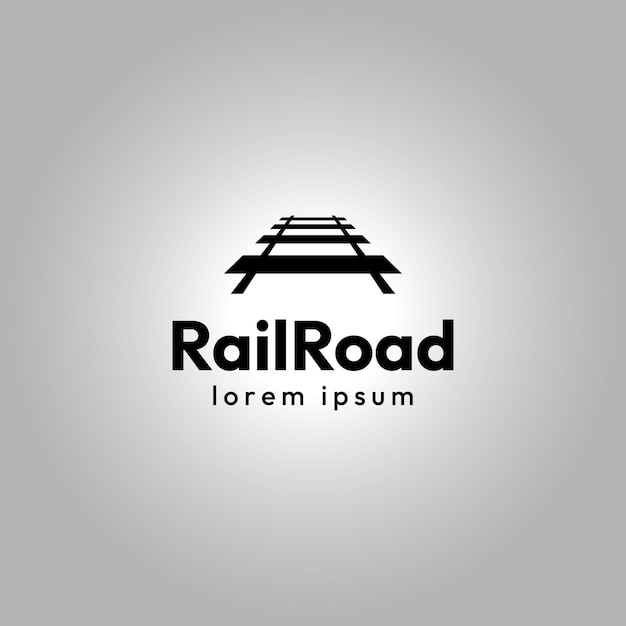 Rail road simple minimal logo icon sign vector illustration