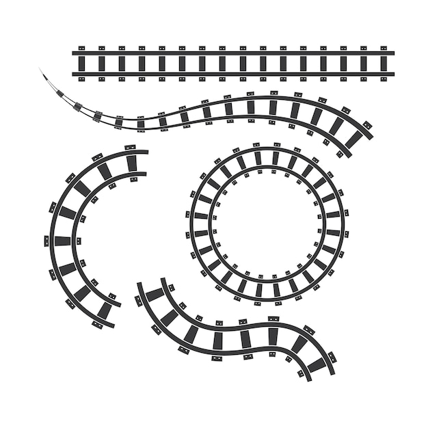 Vettore modello di progettazione dell'illustrazione di vettore della pista della ferrovia