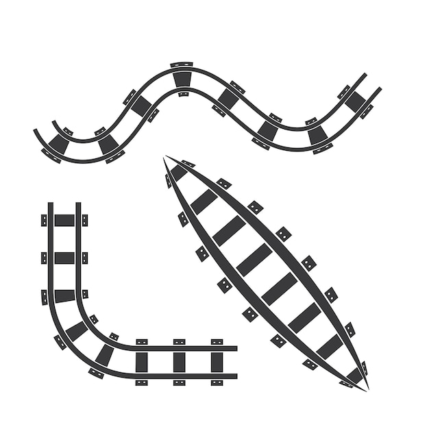 Rail way track vector illustration design template