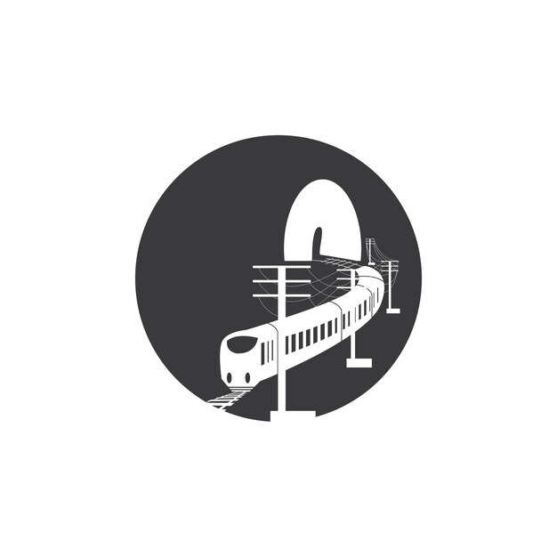 Vector rail with tunnel logo icon vector design template