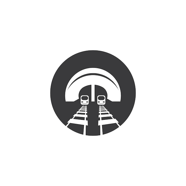 Vector rail with tunnel logo icon vector design template