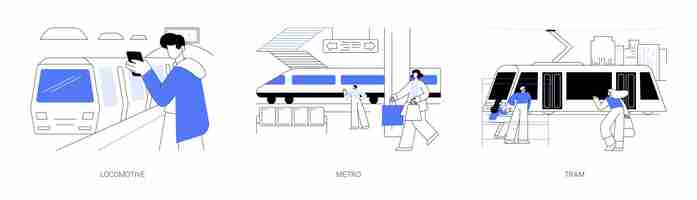 Vector railborne evs abstract concept vector illustrations