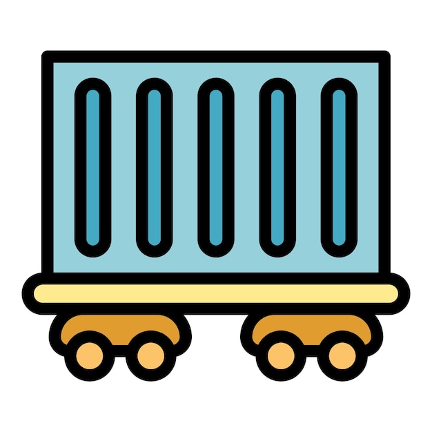 Railcar icon Outline railcar vector icon color flat isolated